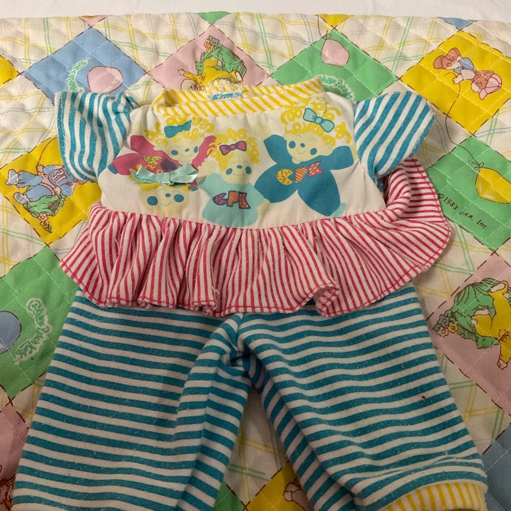 VTG Cabbage Patch Kids Girl Outfit-Jumpsuit For Preschool CPK Dolls Or Similar